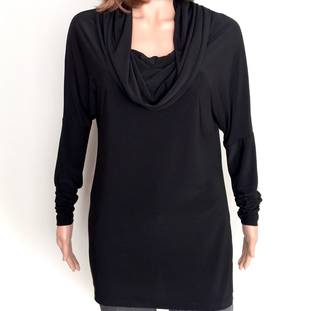 Elegant Black Cowl Neck Blouse